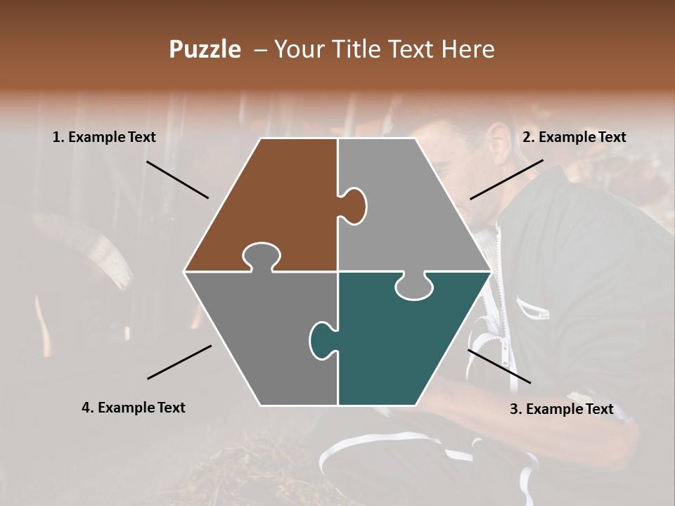 Smiling Portrait Touchpad PowerPoint Template