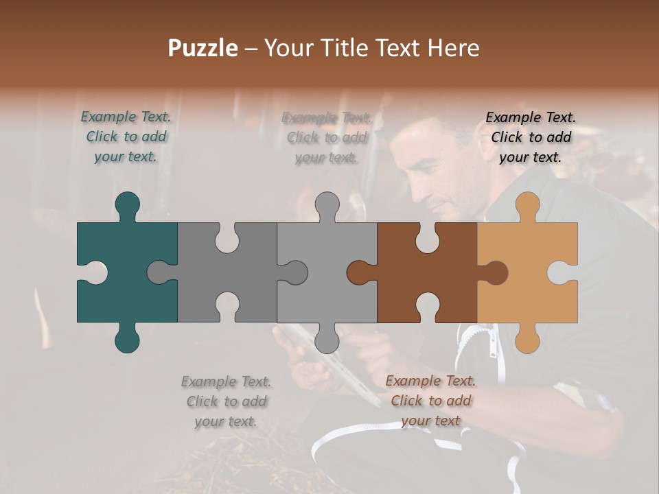 Smiling Portrait Touchpad PowerPoint Template