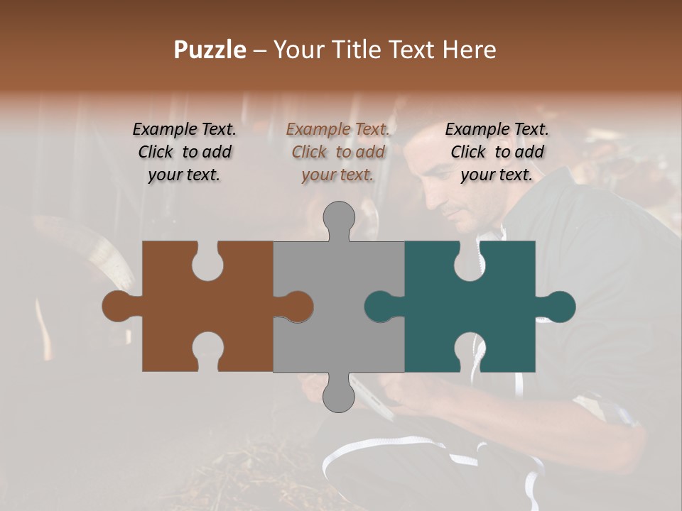 Smiling Portrait Touchpad PowerPoint Template