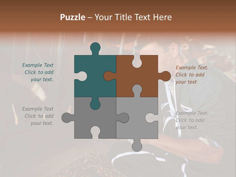 Smiling Portrait Touchpad PowerPoint Template