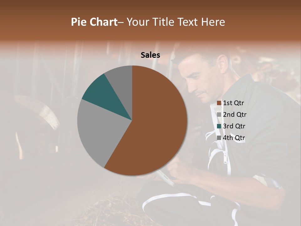 Smiling Portrait Touchpad PowerPoint Template