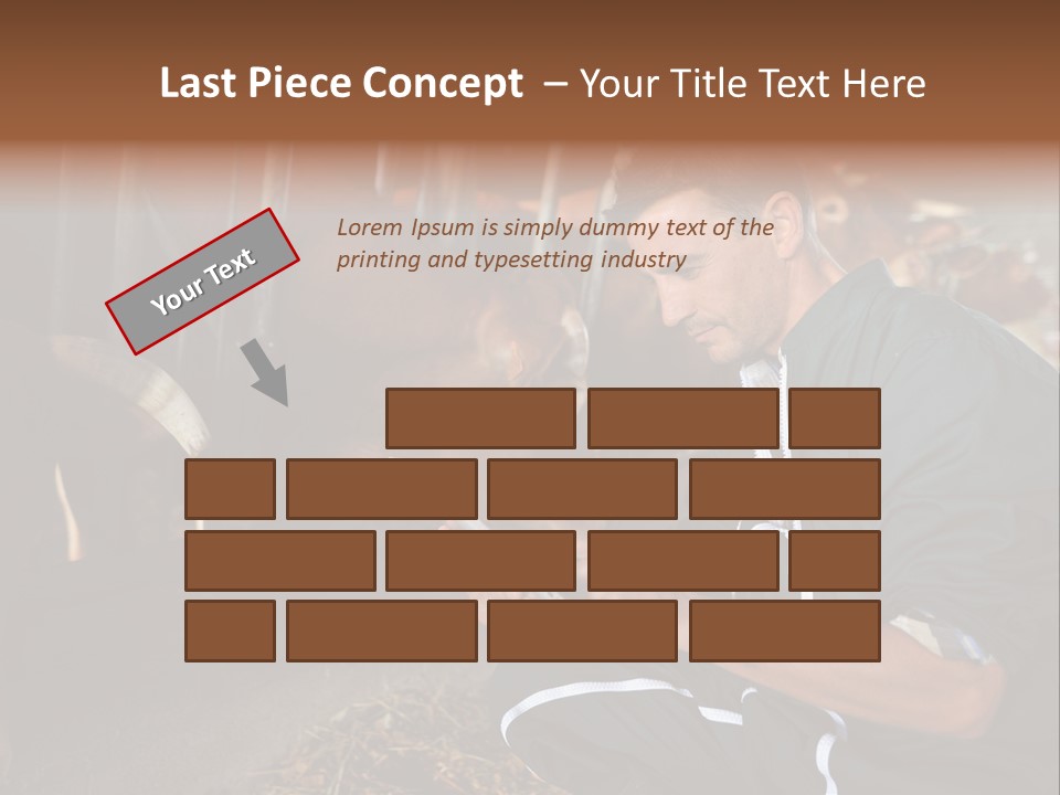 Smiling Portrait Touchpad PowerPoint Template