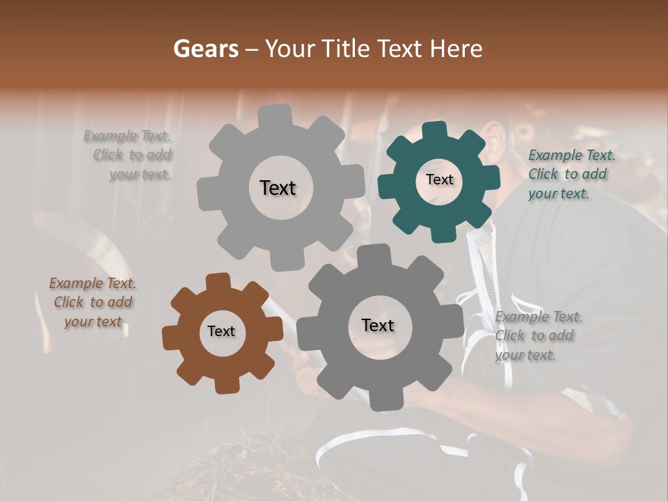 Smiling Portrait Touchpad PowerPoint Template