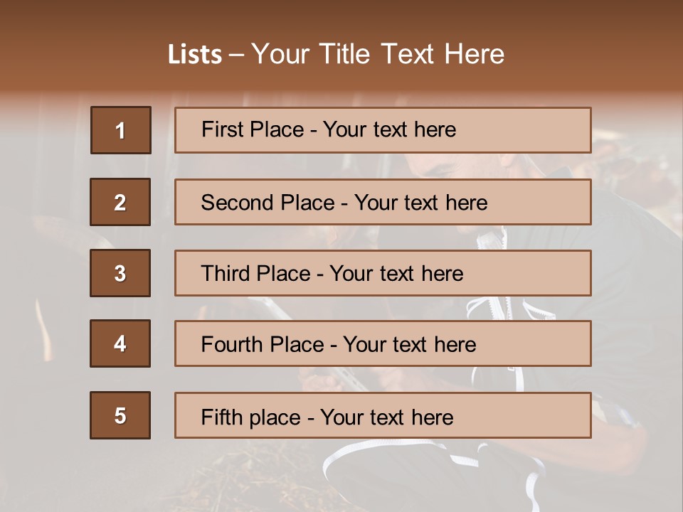 Smiling Portrait Touchpad PowerPoint Template