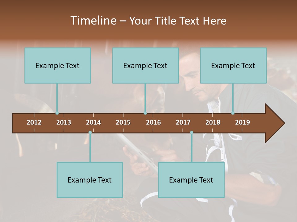 Smiling Portrait Touchpad PowerPoint Template