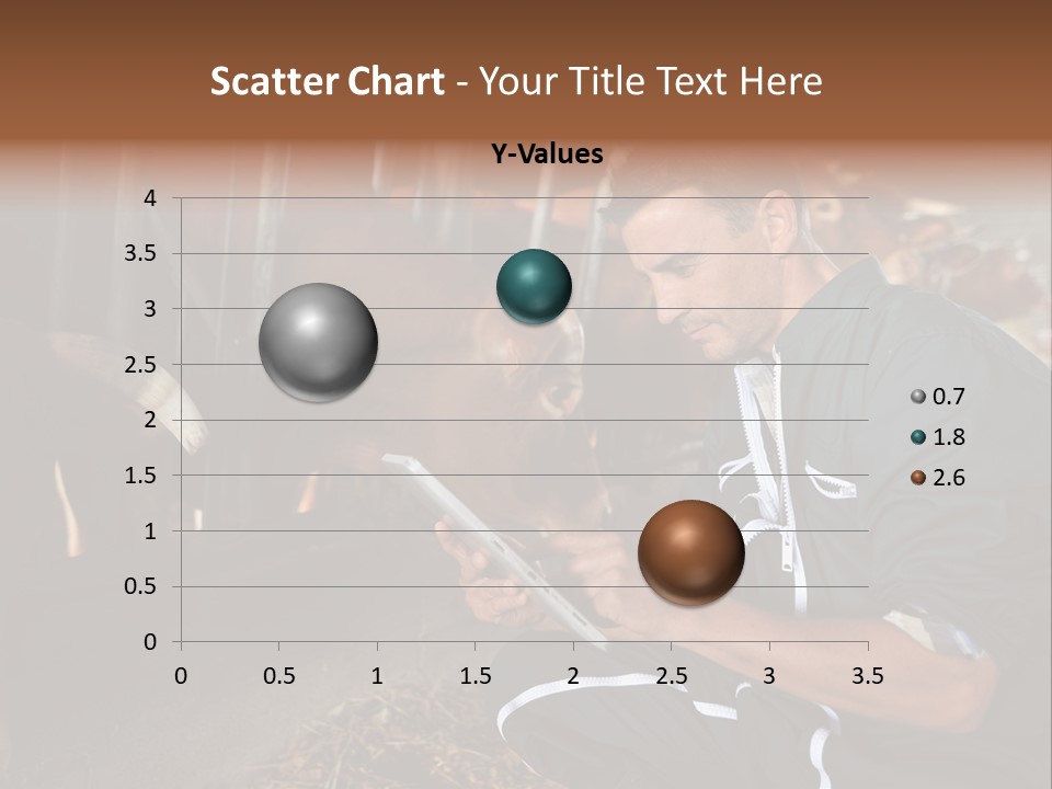 Smiling Portrait Touchpad PowerPoint Template