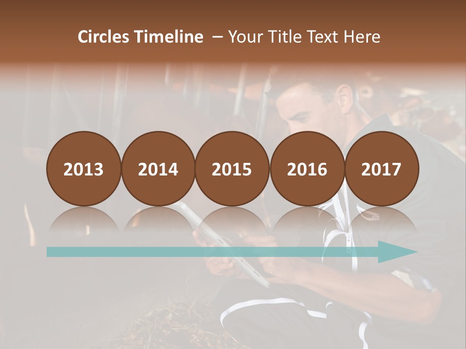 Smiling Portrait Touchpad PowerPoint Template