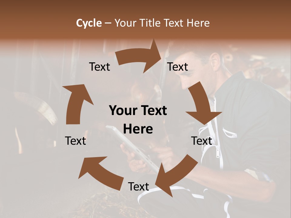 Smiling Portrait Touchpad PowerPoint Template