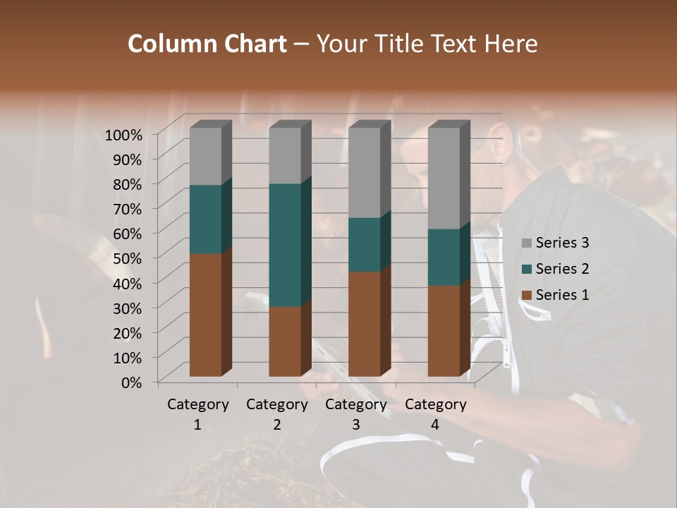 Smiling Portrait Touchpad PowerPoint Template