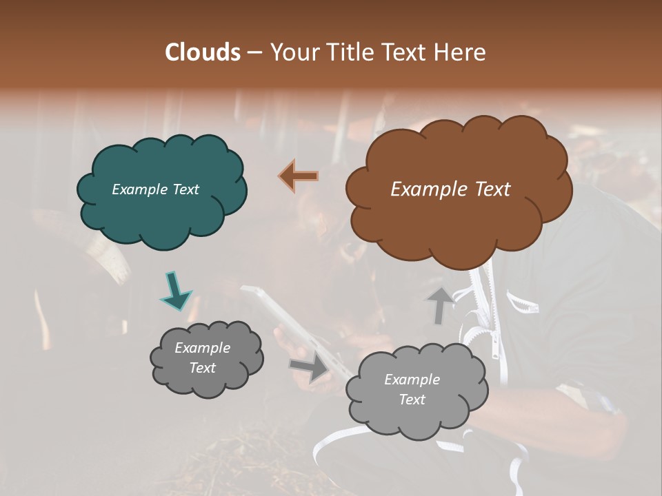Smiling Portrait Touchpad PowerPoint Template