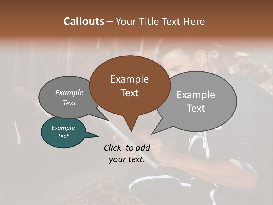 Smiling Portrait Touchpad PowerPoint Template