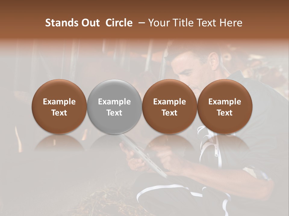 Smiling Portrait Touchpad PowerPoint Template