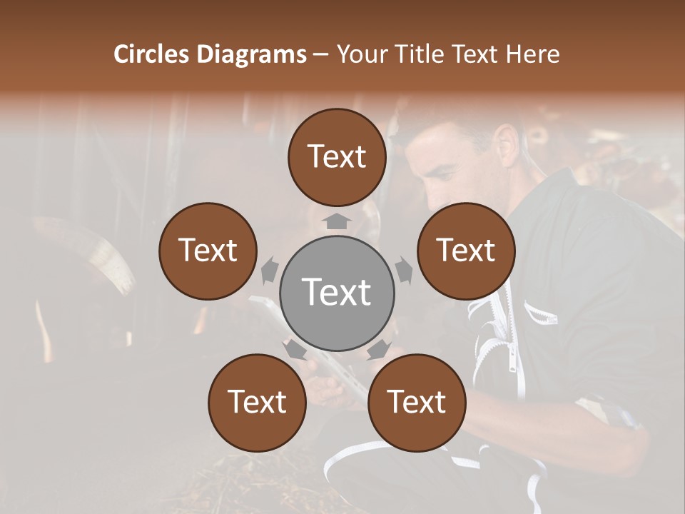 Smiling Portrait Touchpad PowerPoint Template