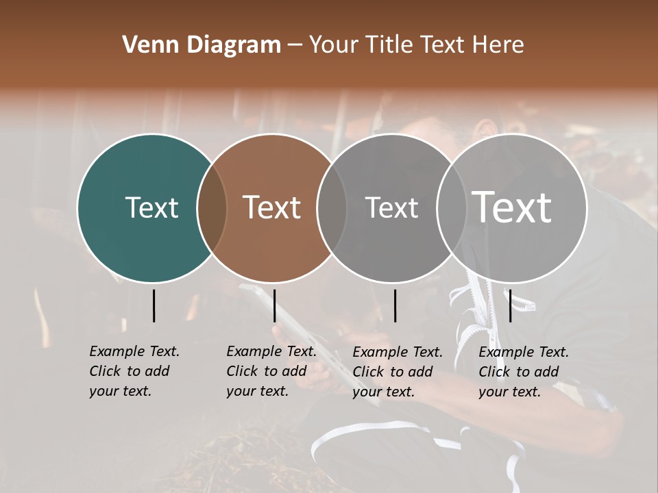 Smiling Portrait Touchpad PowerPoint Template