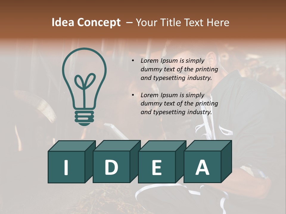 Smiling Portrait Touchpad PowerPoint Template