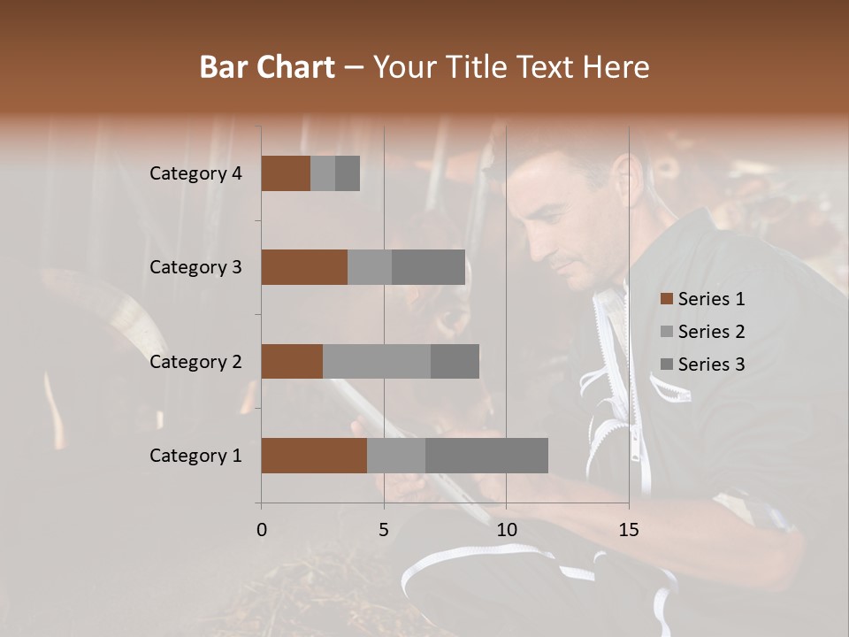 Smiling Portrait Touchpad PowerPoint Template