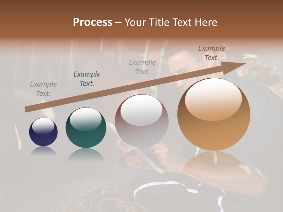 Smiling Portrait Touchpad PowerPoint Template