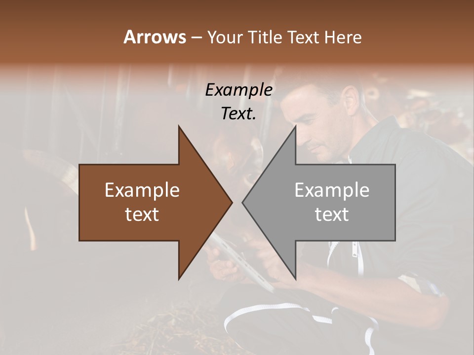 Smiling Portrait Touchpad PowerPoint Template