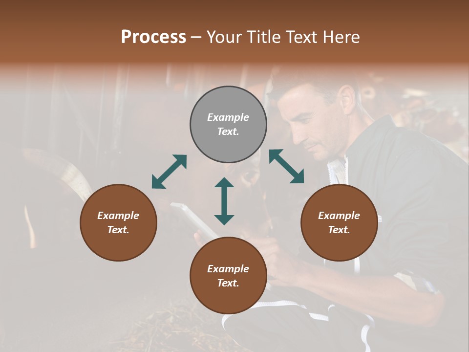 Smiling Portrait Touchpad PowerPoint Template