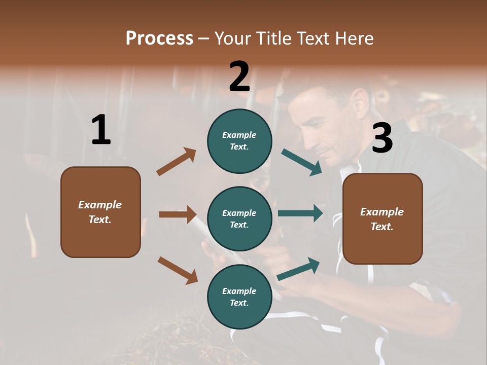 Smiling Portrait Touchpad PowerPoint Template
