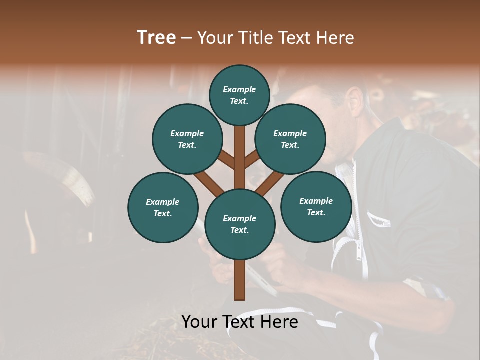 Smiling Portrait Touchpad PowerPoint Template