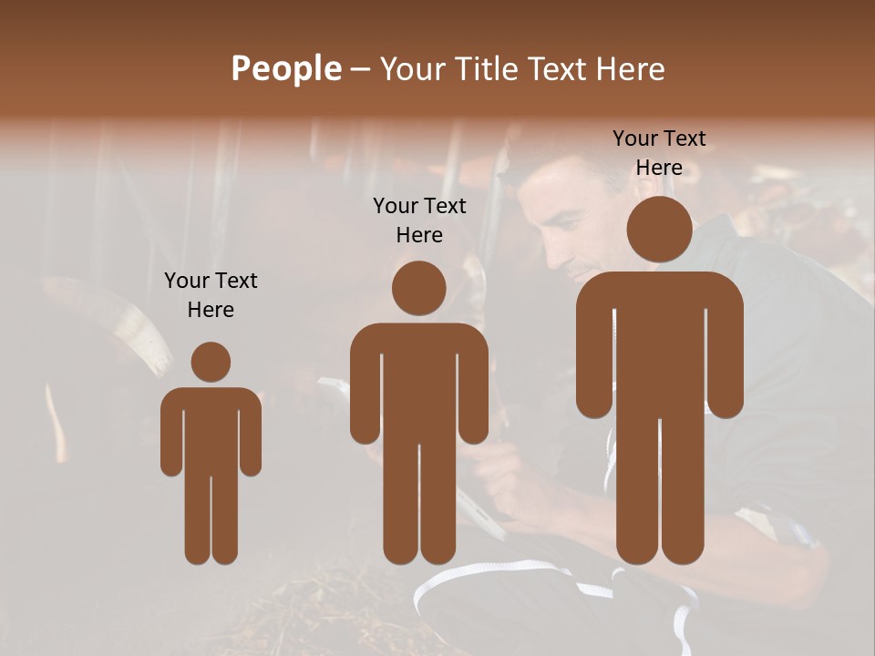 Smiling Portrait Touchpad PowerPoint Template