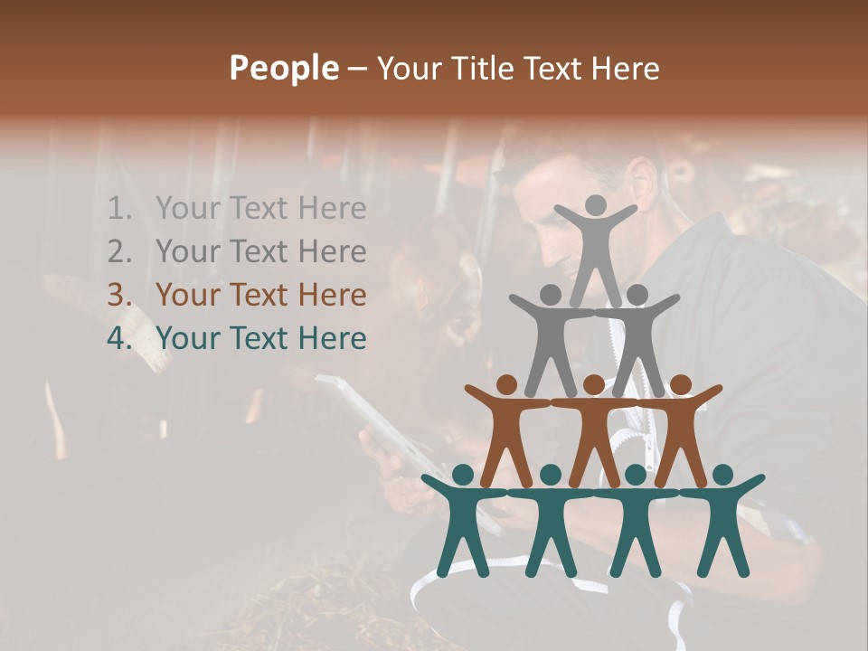 Smiling Portrait Touchpad PowerPoint Template