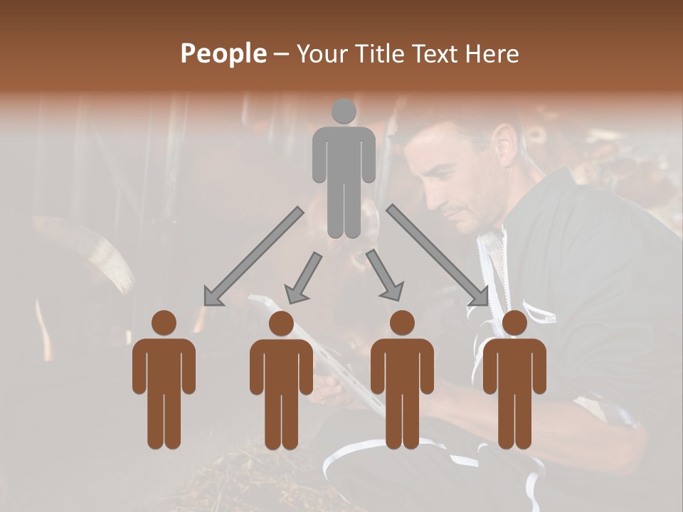 Smiling Portrait Touchpad PowerPoint Template