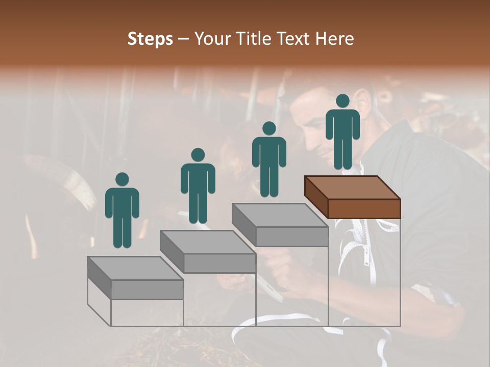 Smiling Portrait Touchpad PowerPoint Template