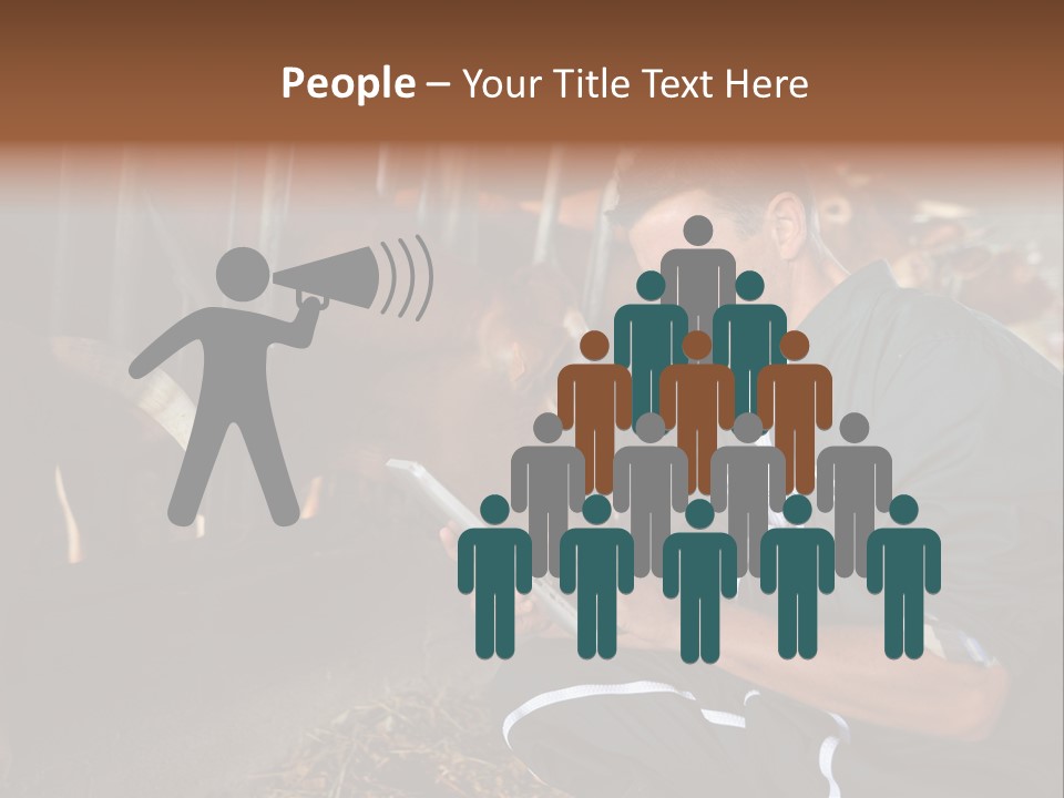 Smiling Portrait Touchpad PowerPoint Template