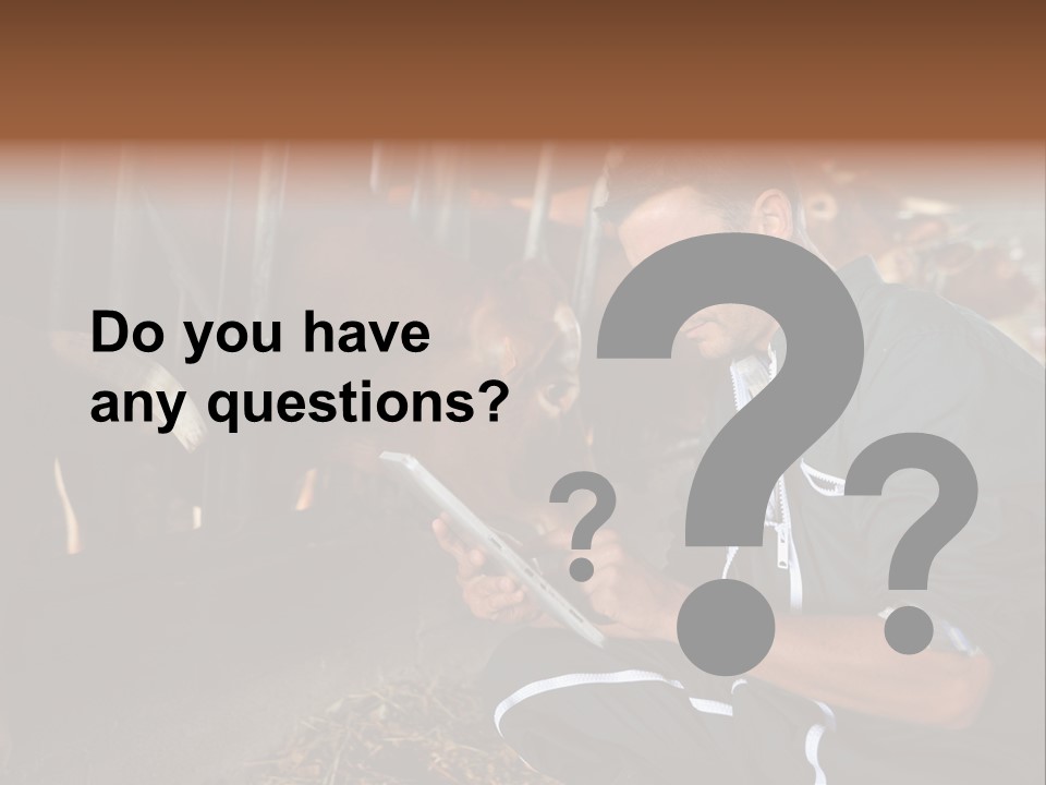 Smiling Portrait Touchpad PowerPoint Template