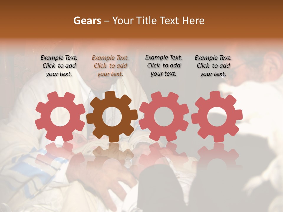 A Man Is Holding A Baby In His Lap PowerPoint Template