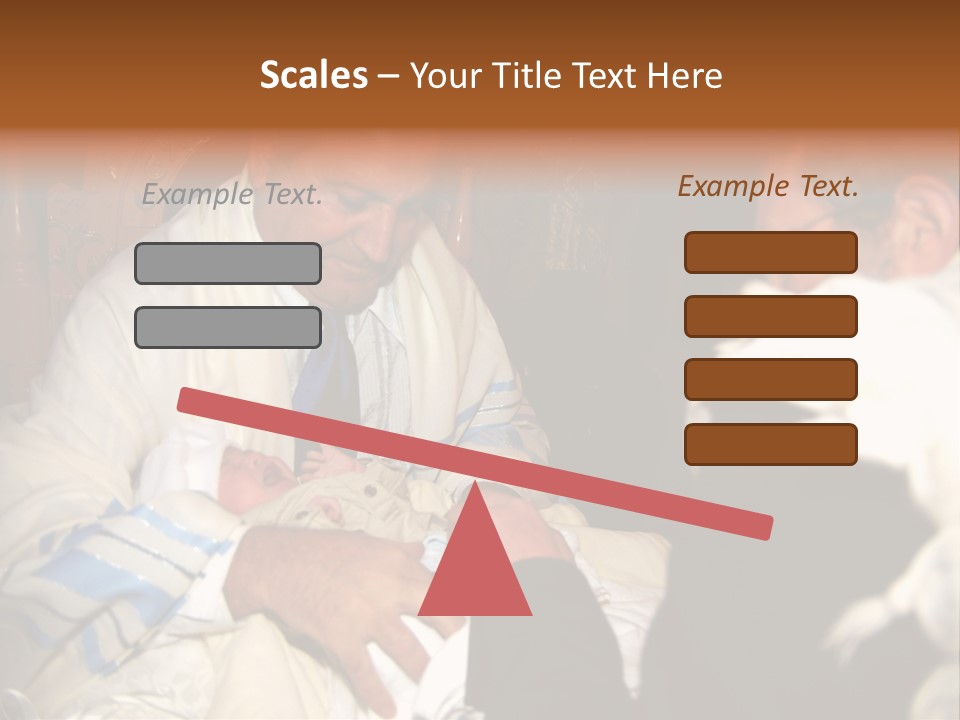 A Man Is Holding A Baby In His Lap PowerPoint Template