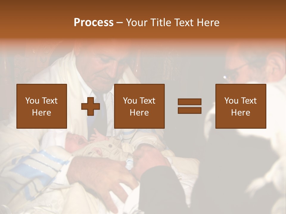 A Man Is Holding A Baby In His Lap PowerPoint Template