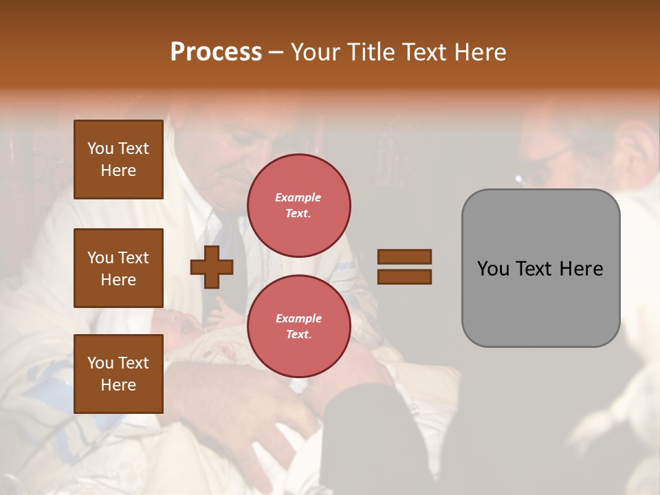 A Man Is Holding A Baby In His Lap PowerPoint Template