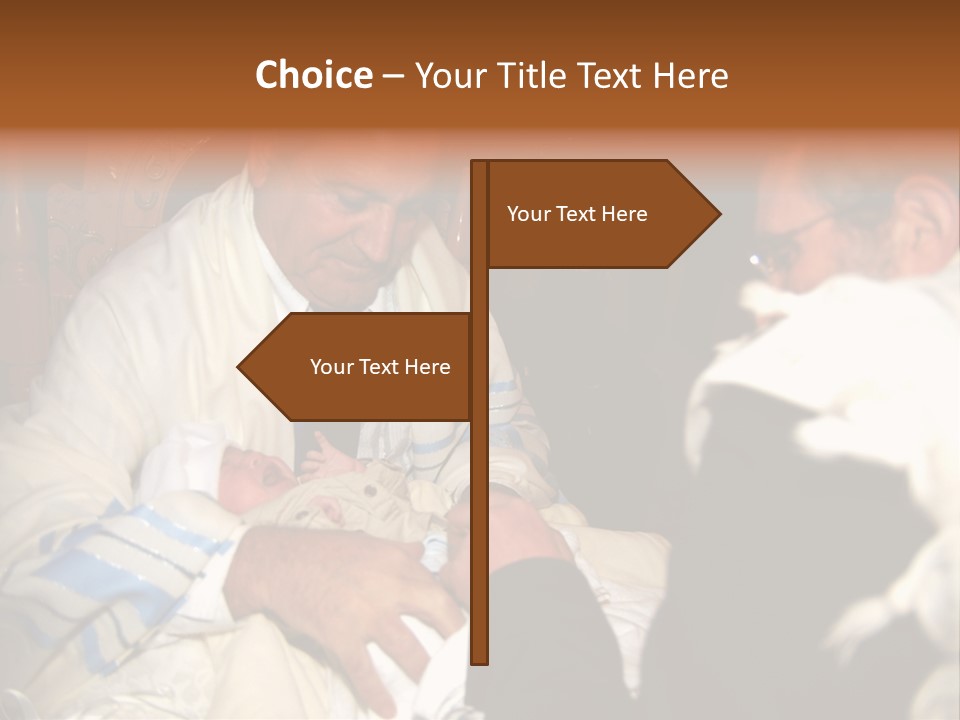 A Man Is Holding A Baby In His Lap PowerPoint Template