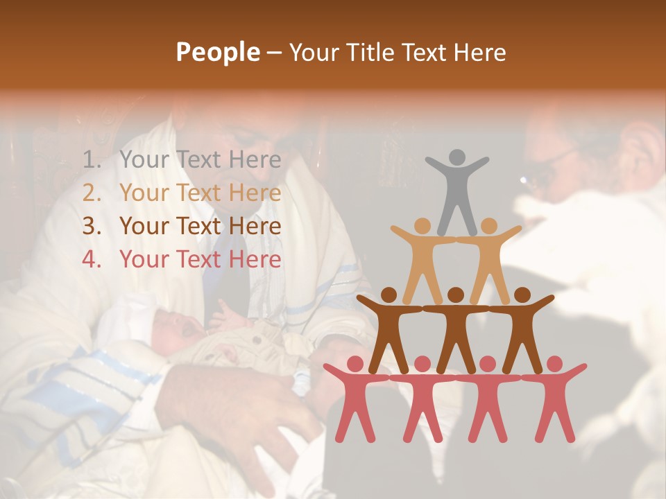 A Man Is Holding A Baby In His Lap PowerPoint Template