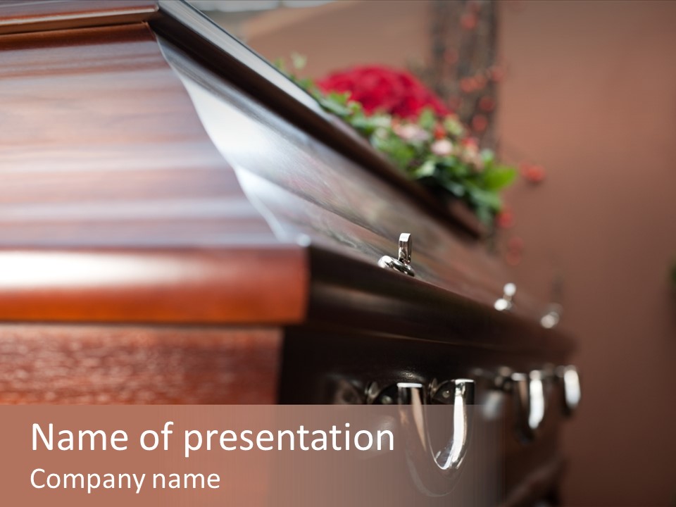 Graveyard Funeral Flower Arrangement PowerPoint Template