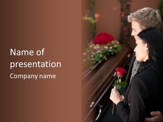 Console Red Flower Arrangement PowerPoint Template