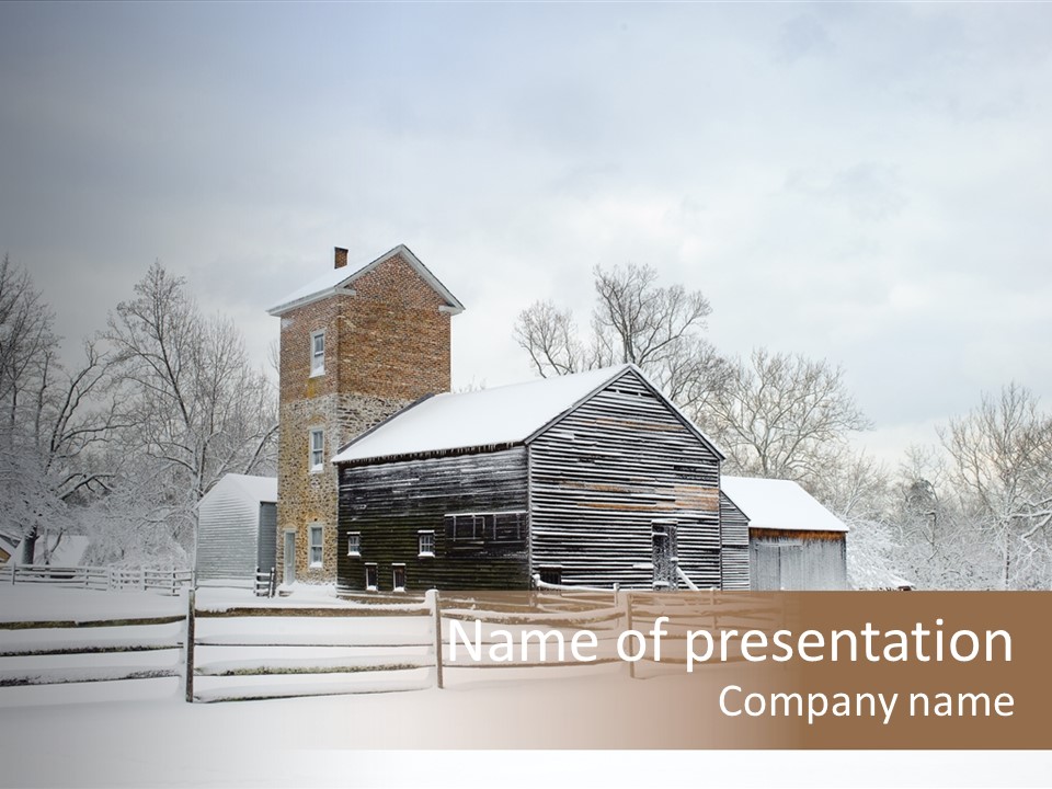 Batsto Village White Countryside PowerPoint Template