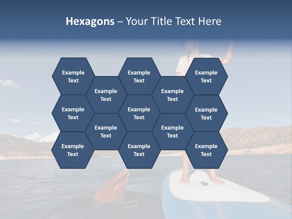A Woman Standing On A Paddle Board In The Water PowerPoint Template