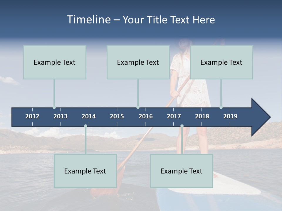 A Woman Standing On A Paddle Board In The Water PowerPoint Template