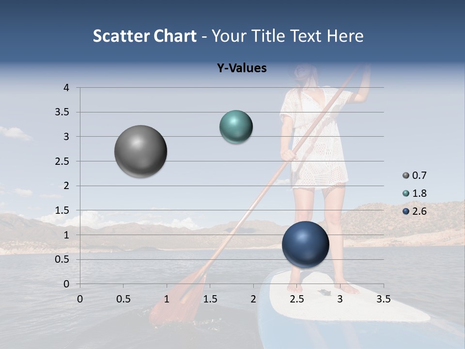 A Woman Standing On A Paddle Board In The Water PowerPoint Template