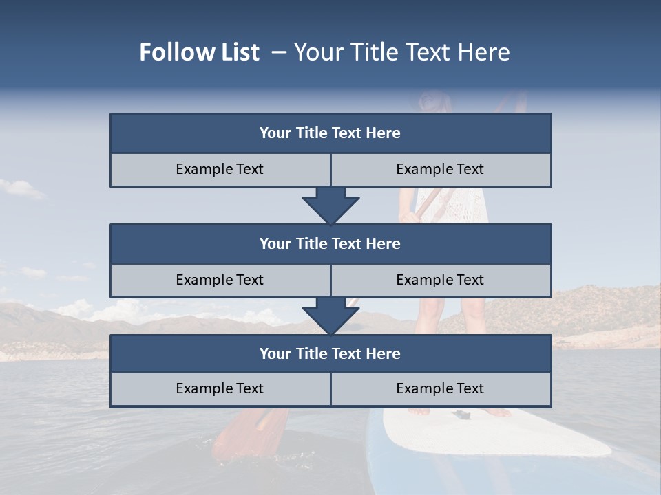 A Woman Standing On A Paddle Board In The Water PowerPoint Template