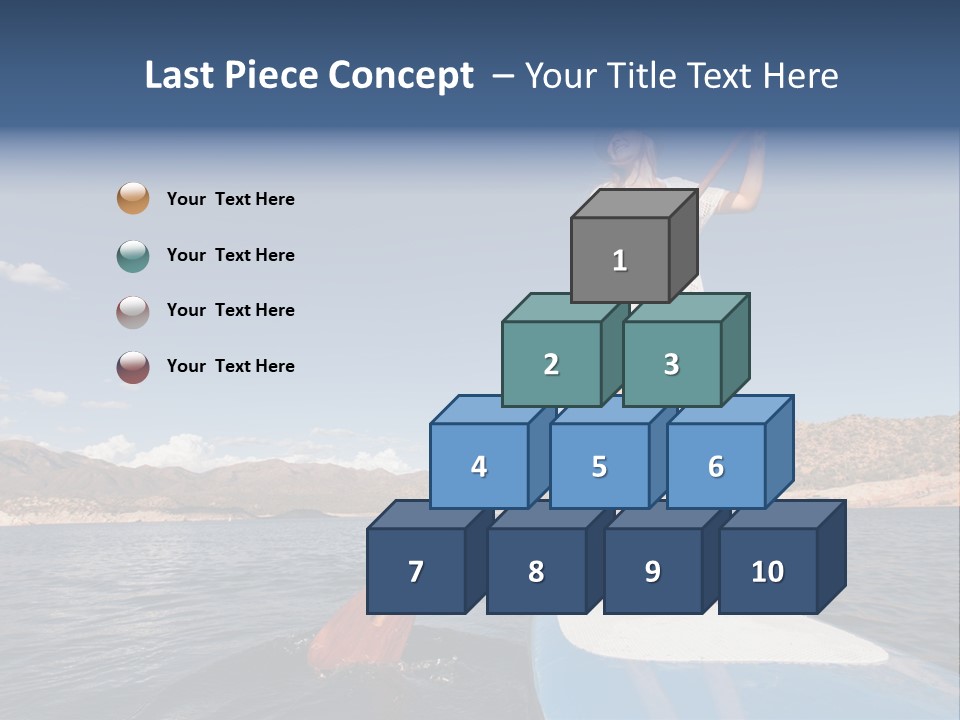 A Woman Standing On A Paddle Board In The Water PowerPoint Template