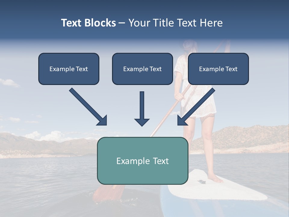 A Woman Standing On A Paddle Board In The Water PowerPoint Template