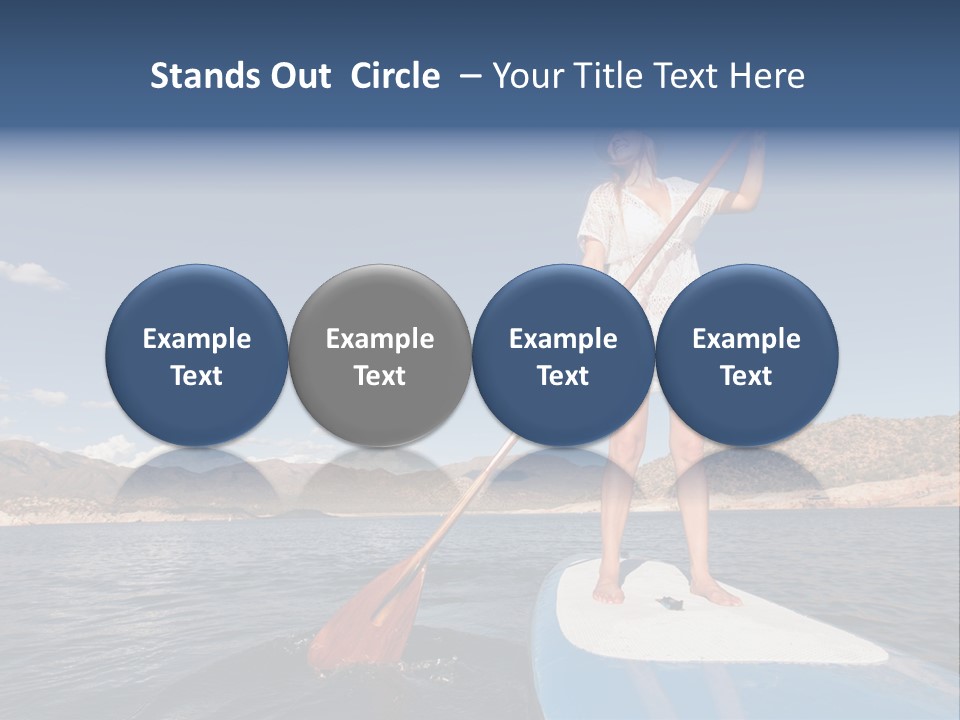 A Woman Standing On A Paddle Board In The Water PowerPoint Template