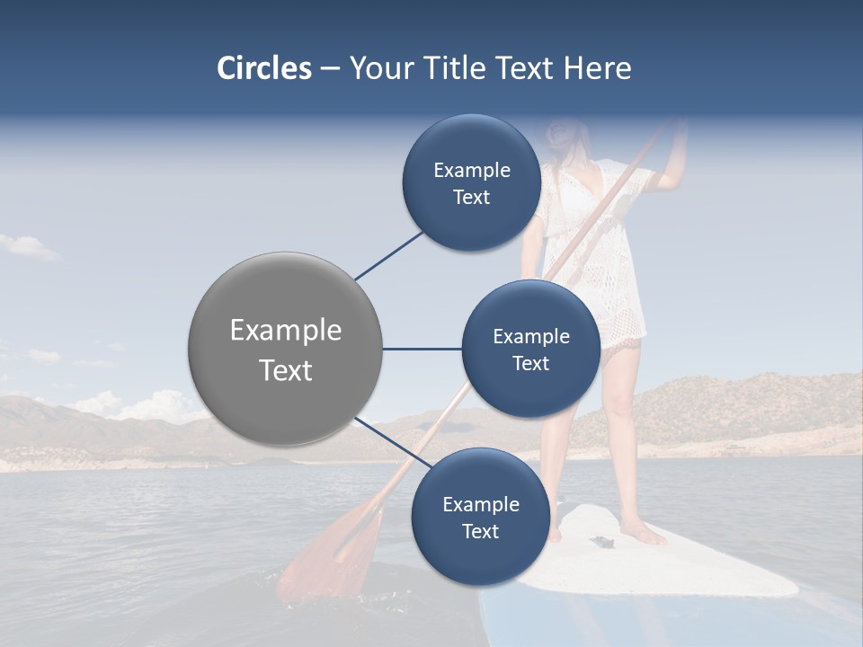 A Woman Standing On A Paddle Board In The Water PowerPoint Template
