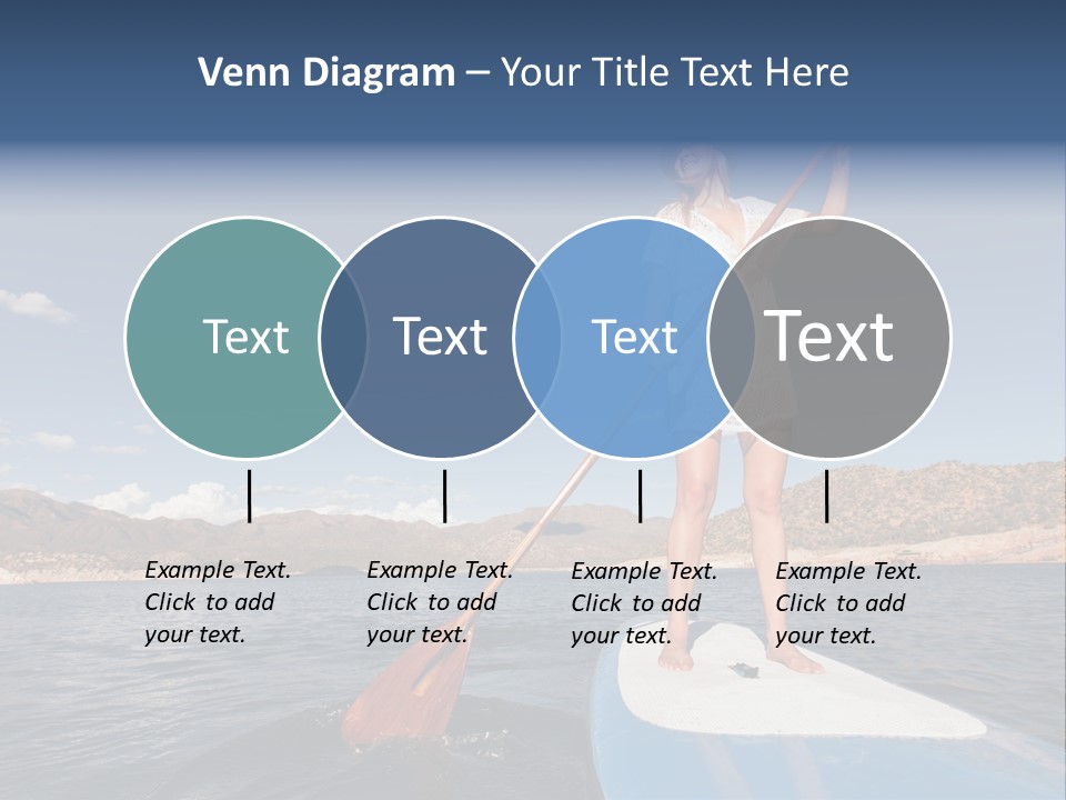 A Woman Standing On A Paddle Board In The Water PowerPoint Template