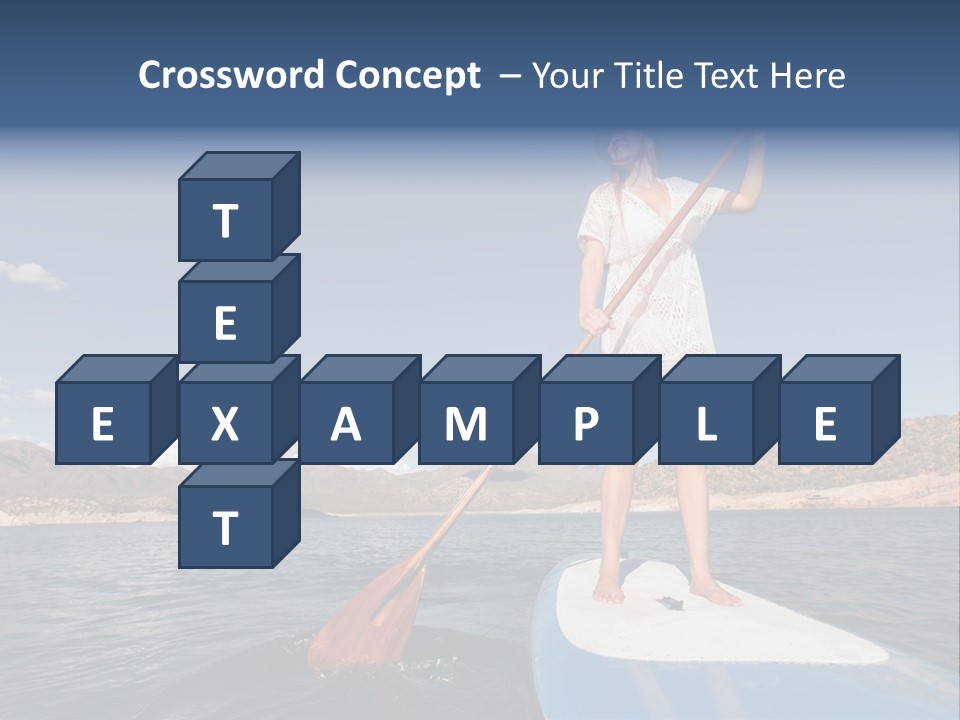 A Woman Standing On A Paddle Board In The Water PowerPoint Template